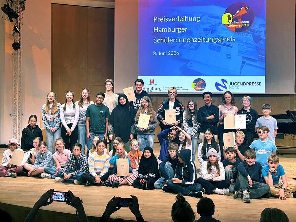 Preisverleihung Schüler*innen-Zeitungs-Wettbewerb der Länder in Hamburg in der Jugendmusikschule